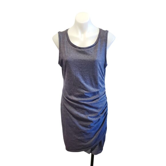 Leith Ruched Heather Gray Sleeveless Tank Bodycon Mini Dress Sz XL - Picture 2 of 12